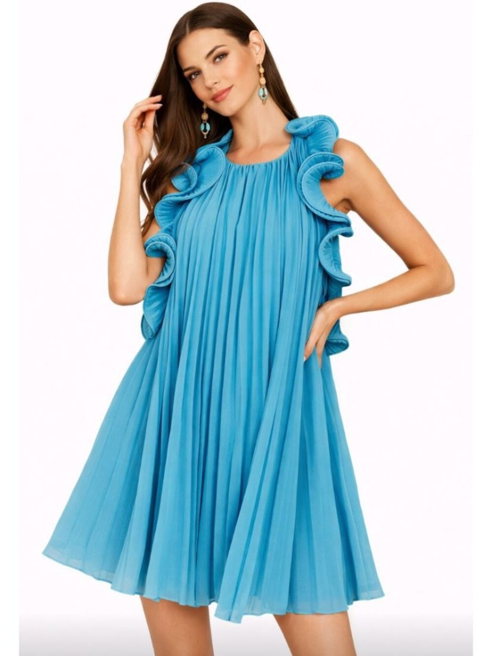 AMUR Mimi Mini dress Aquarius Blue wedding guest- Size 6